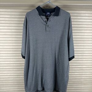 Classic Gray Polo Shirt with Dark Collar